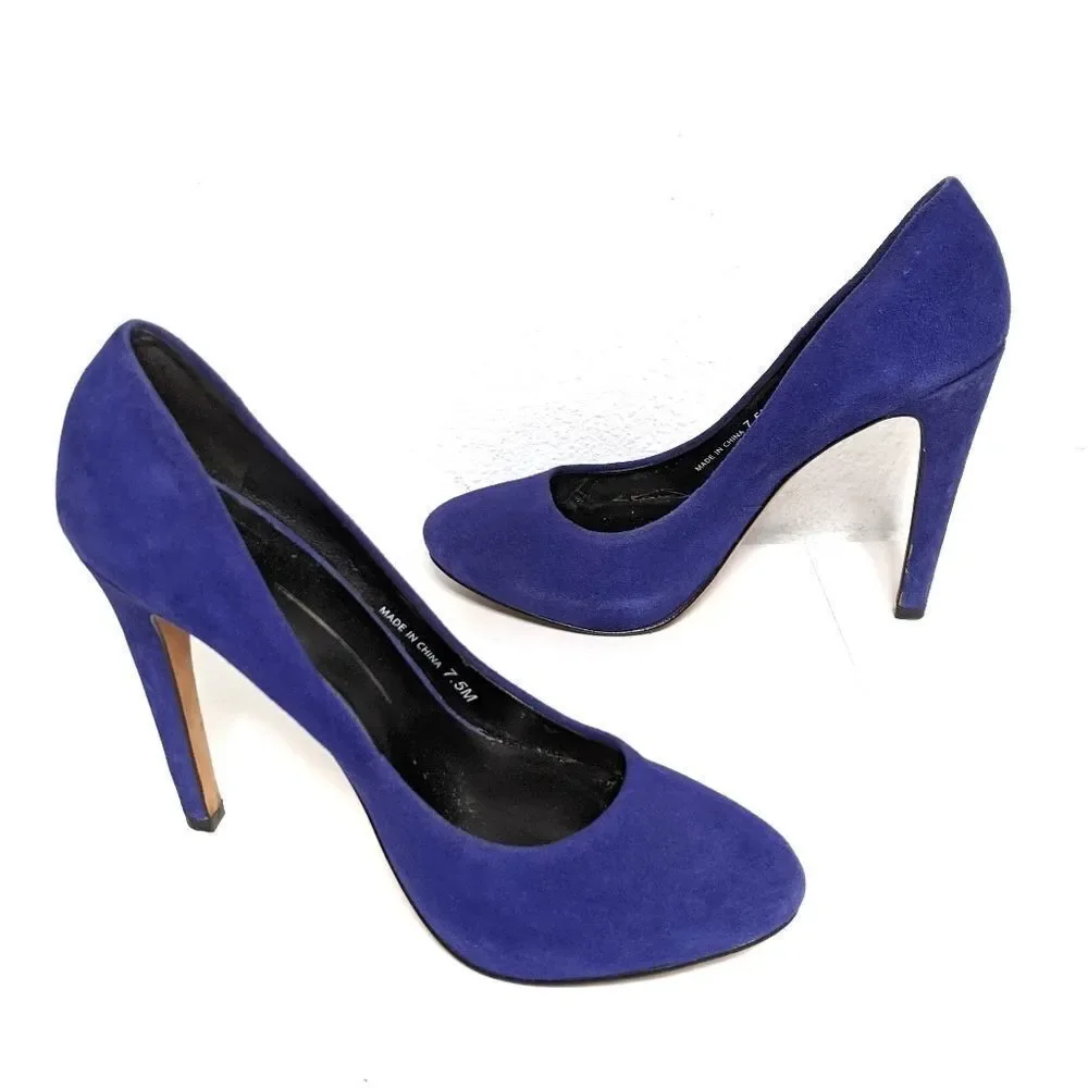 DOLCE VITA Suede Platform Almond Toe Heels 7.5